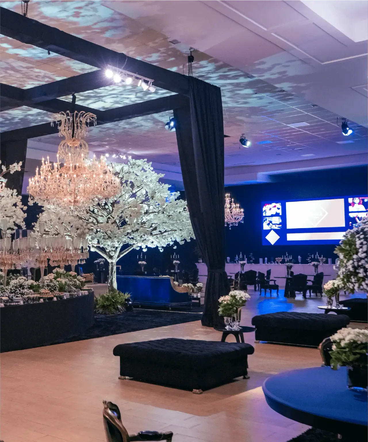 Foyer decorado para evento social