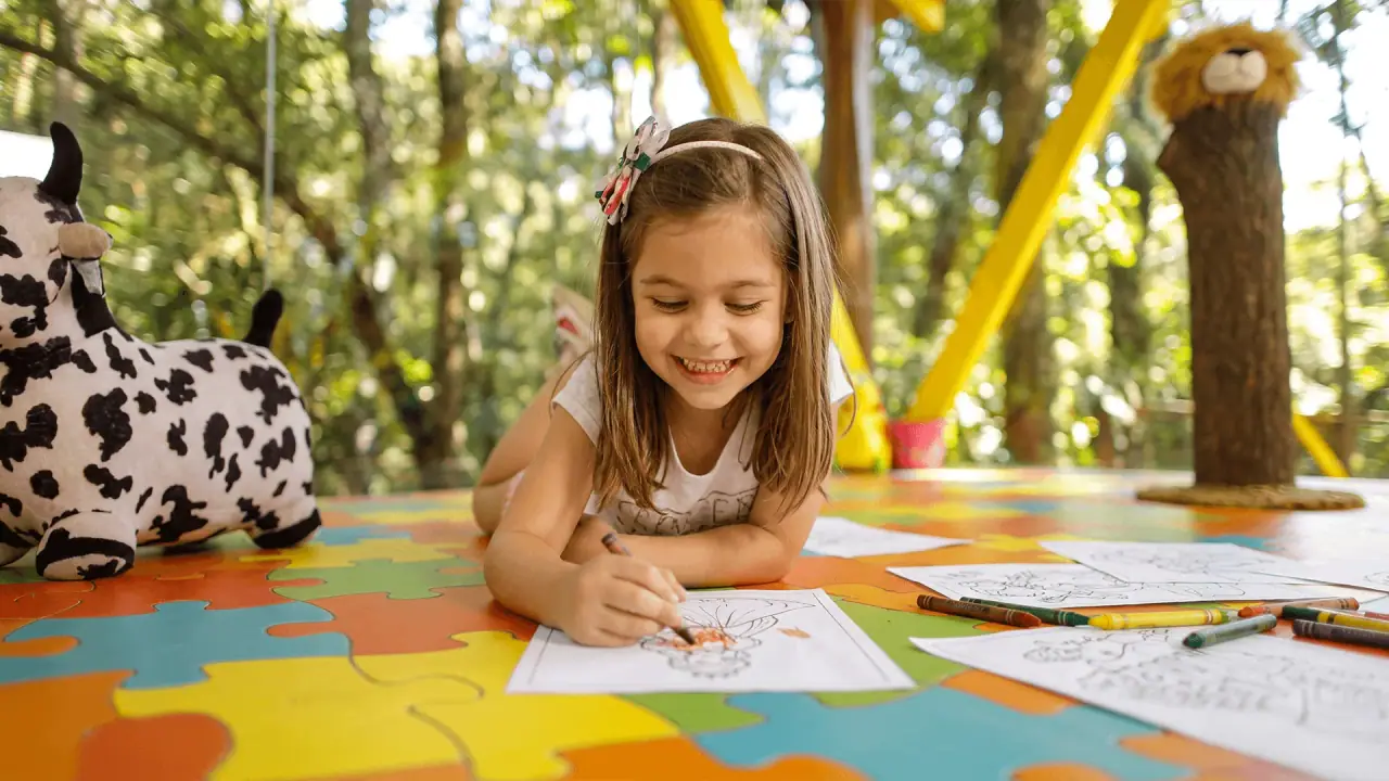 Girl drawing during kids' activities